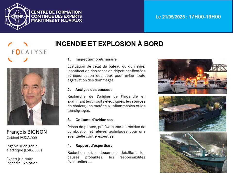 Incendie et explosion à bord
