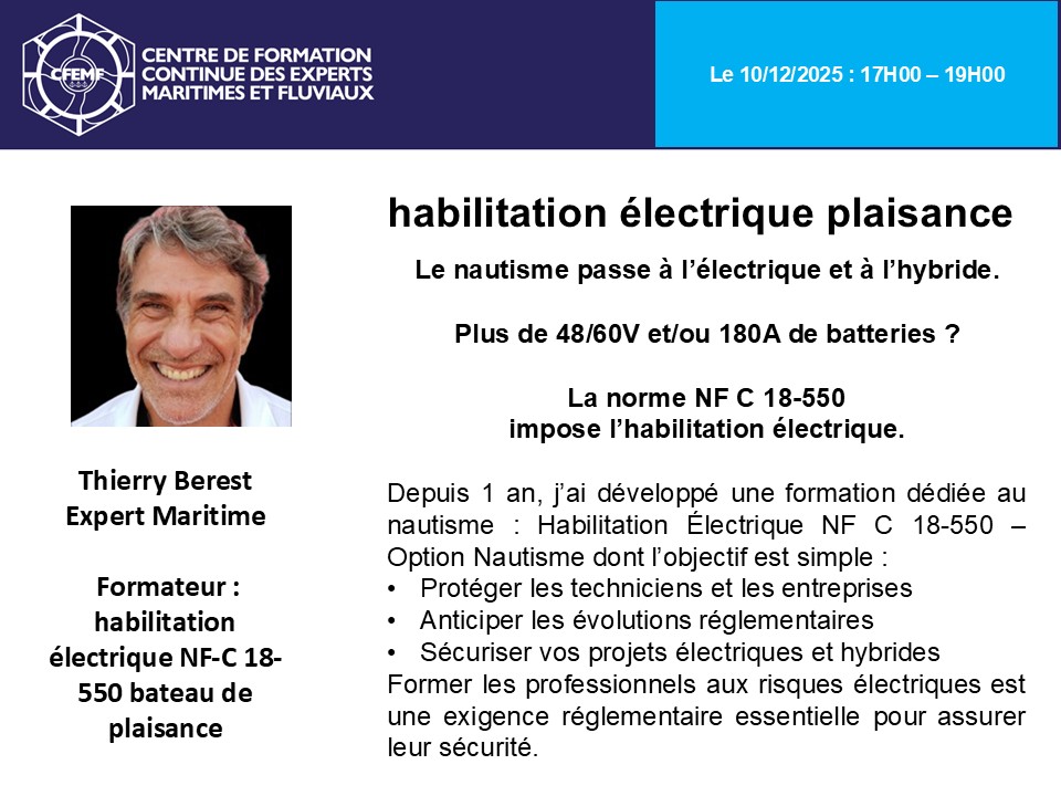 Habilitation électrique plaisance
